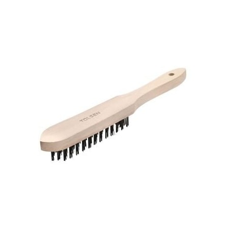 Tolsen Wire Brush 16 3 Lines 3 Lines, Wooden Handle, Straight Black Wire 32061